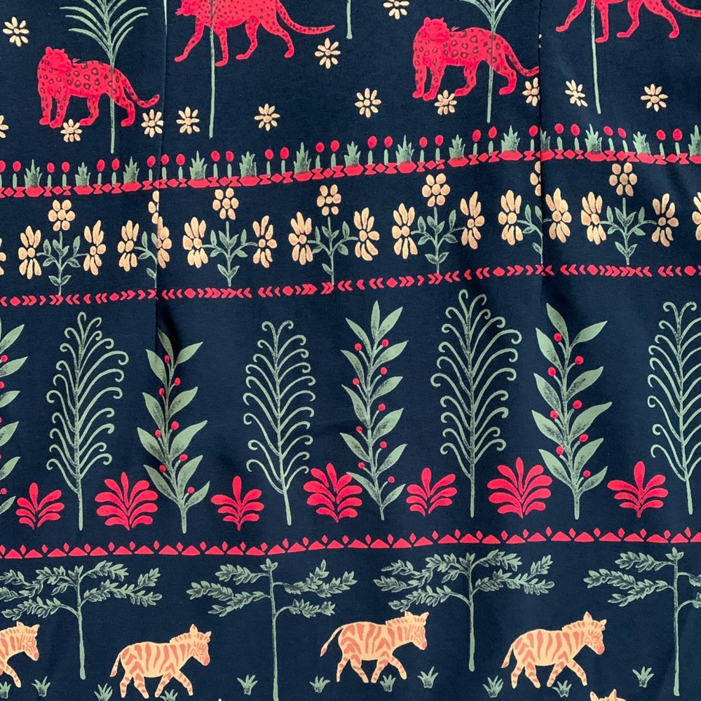 VTG 1990s Sag Harbor Petite Black Safari Print Dress - Picture 9 of 10